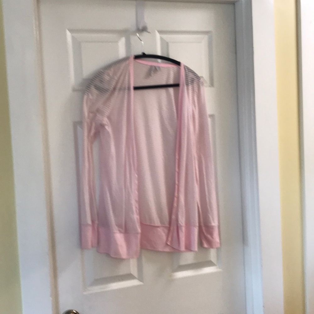 Pink white stripes thin button down